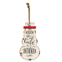 Distressed Metal In the Meadow Snowman Hanger - The Fox Decor