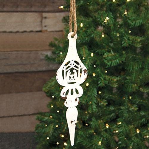 Distressed Metal Nativity Silhouette Hanger - The Fox Decor
