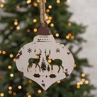 Distressed Metal Deer and Tree Silhouette Hanger - The Fox Decor
