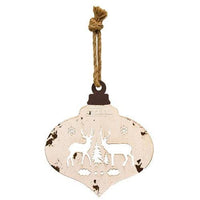Distressed Metal Deer and Tree Silhouette Hanger - The Fox Decor