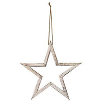 Distressed White Wooden Frame Hanging Star 10 - The Fox Decor