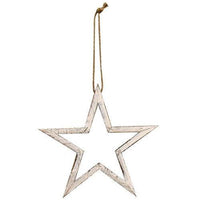 Distressed White Wooden Frame Hanging Star 8 - The Fox Decor