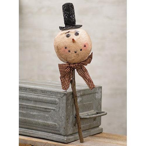 Rustic Cotton Snowman Pick - The Fox Decor