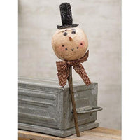 Rustic Cotton Snowman Pick - The Fox Decor