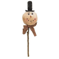 Rustic Cotton Snowman Pick - The Fox Decor