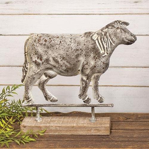 Metal Cow on Stand - The Fox Decor