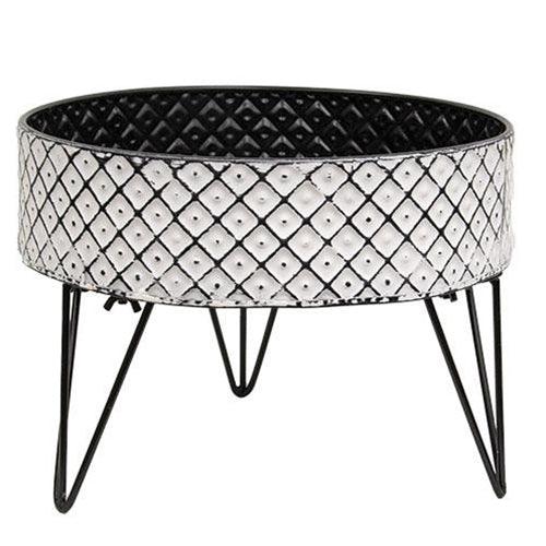 2 Set Short Metal Boho Buckets on Stands - The Fox Decor