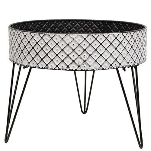 2 Set Short Metal Boho Buckets on Stands - The Fox Decor