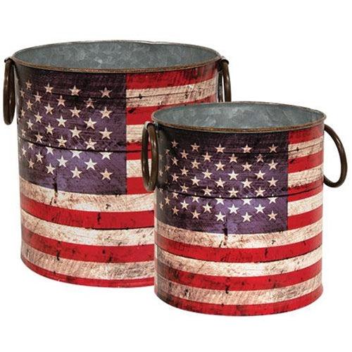 2 Set Americana Buckets - The Fox Decor