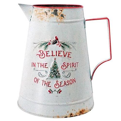 Believe in the Season Metal Pitcher - The Fox Decor