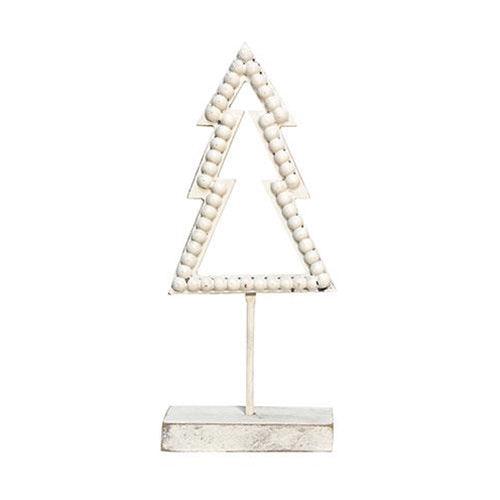 Shabby Chic Beaded Christmas Tree on Base 1175 - The Fox Decor
