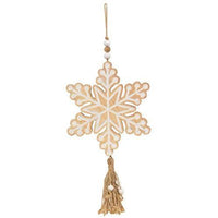 Cutout Classic Snowflake Wood Ornament - The Fox Decor