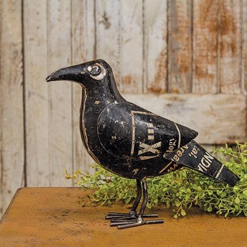Standing Vintage Metal Crow - The Fox Decor