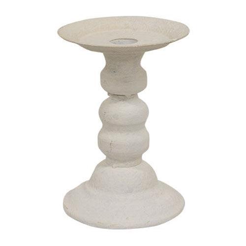 White Metal Shabby Chic Candle Holder - The Fox Decor