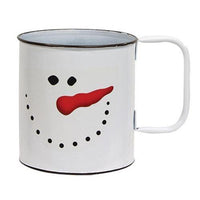 Smiling Snowman Metal Mug - The Fox Decor
