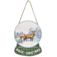 Believe in the Magic of Christmas Wooden Snowglobe Ornament - The Fox Decor