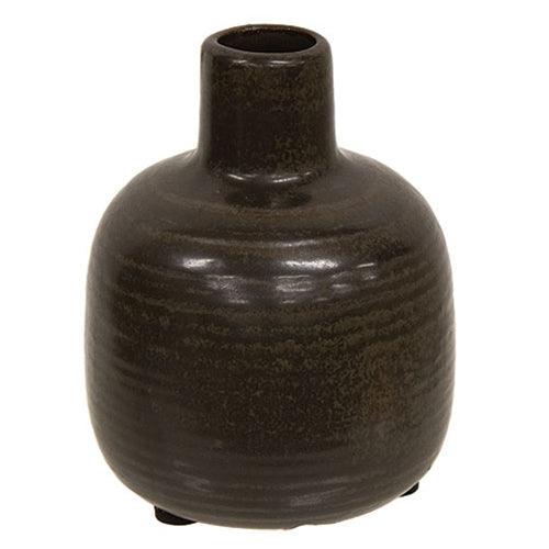 Small Brown Narrow Neck Porcelain Jar - The Fox Decor
