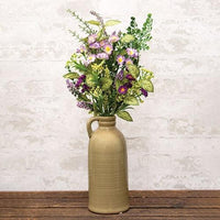 Tall Tan Porcelain Jug w Handle - The Fox Decor
