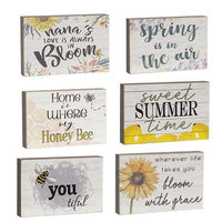 Spring Wood Sayings Block 275 x 425 Assorted - The Fox Decor