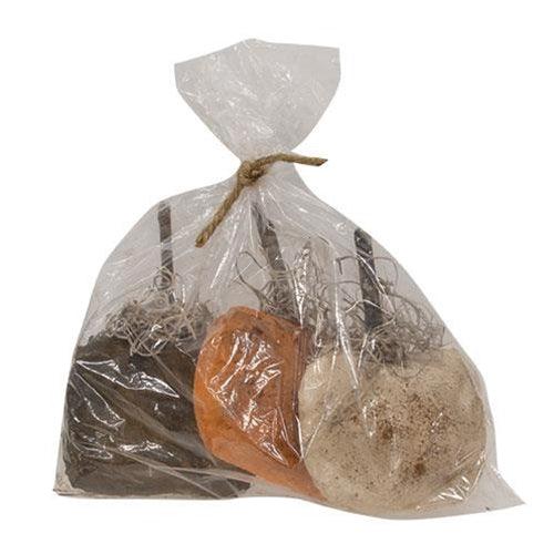 3 Set Stuffed Mossy Mini Pumpkins - The Fox Decor