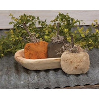 3 Set Stuffed Mossy Mini Pumpkins - The Fox Decor