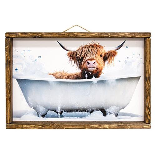 Highland Cow in Tub Framed Print 12x18 - The Fox Decor