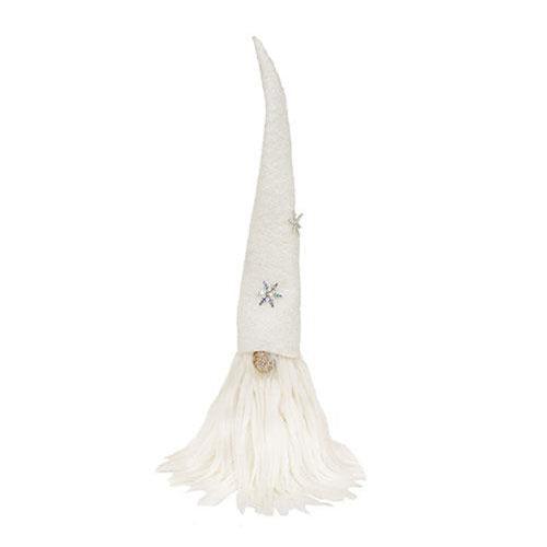 Lg Felted White Gnome Ornament - The Fox Decor