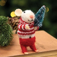 Christmas Mouse Felted Ornament - The Fox Decor