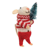 Christmas Mouse Felted Ornament - The Fox Decor