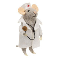 Medical Mouse Felted Ornament - The Fox Decor