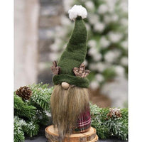 Green Reindeer Gnome Felted Sitter - The Fox Decor