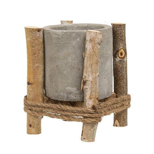Small Cement Planter in Wooden Frame - The Fox Decor