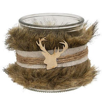 Furry Jar w Reindeer Charm Medium - The Fox Decor