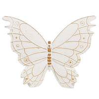 Distressed White Resin Butterfly Shelf Sitter 3 Asstd - The Fox Decor