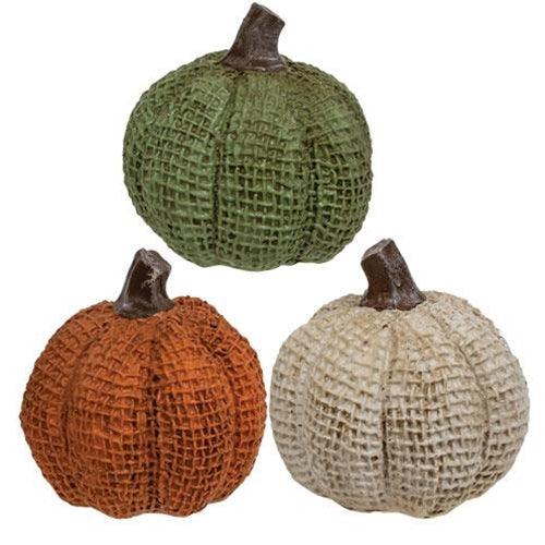 Autumn in the Air Resin Pumpkin 3 Asstd - The Fox Decor