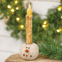 Felt Snowman Head Taper Holder - The Fox Decor