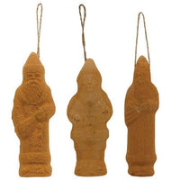 3 Set Farmhouse White Beeswax Santa Ornaments - The Fox Decor