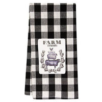 Farm Friends Black & White Buffalo Check Dish Towel - The Fox Decor