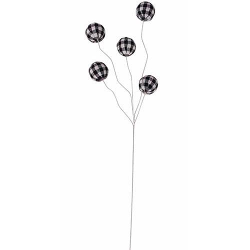 Blk Wht Plaid Ball Spray - The Fox Decor
