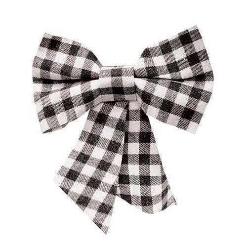 Black & White Plaid Bow Ornament - The Fox Decor