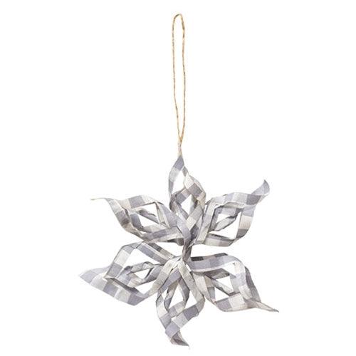 Grey Plaid Snowflake Ornament - The Fox Decor