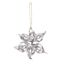 Grey Plaid Snowflake Ornament - The Fox Decor