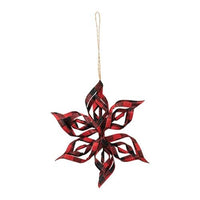 Red Plaid Snowflake Ornament - The Fox Decor