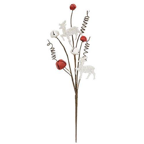 Small Red Jingle Bell & Deer Pick 1175 - The Fox Decor
