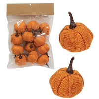 12 Pack Orange Burlap Pumpkins 15 - The Fox Decor