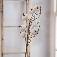 Cream Burlap Pumpkin Pick 305 - The Fox Decor