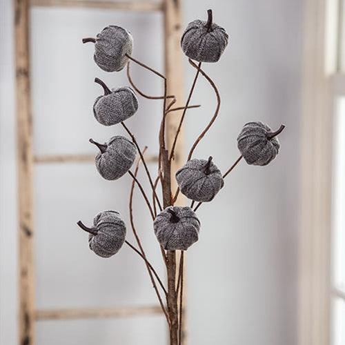 Gray Burlap Pumpkin Pick 305 - The Fox Decor