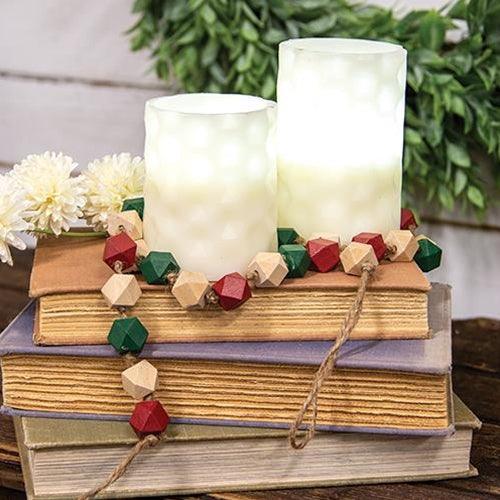 Holiday Geometric Wood Beaded Garland 40 - The Fox Decor