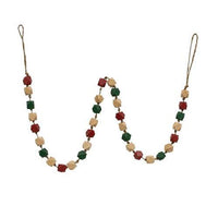 Holiday Geometric Wood Beaded Garland 40 - The Fox Decor