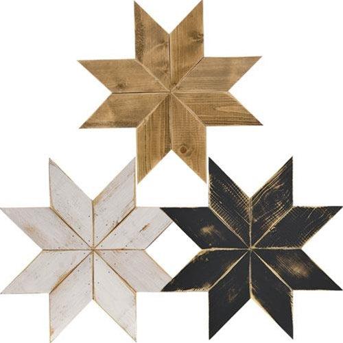 Wooden LeMoyne Star 3 Asstd - The Fox Decor